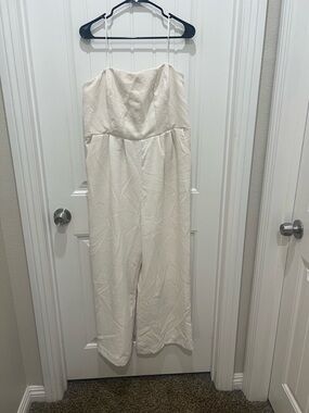a new day Strapless Cream Jumpsuit